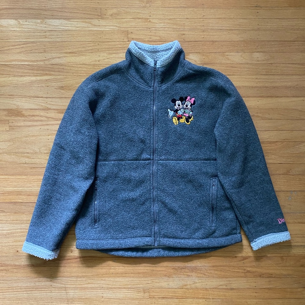 Vintage Women’s Disney Minnie & Mickey Mouse Fleece Zip-Up Jacket